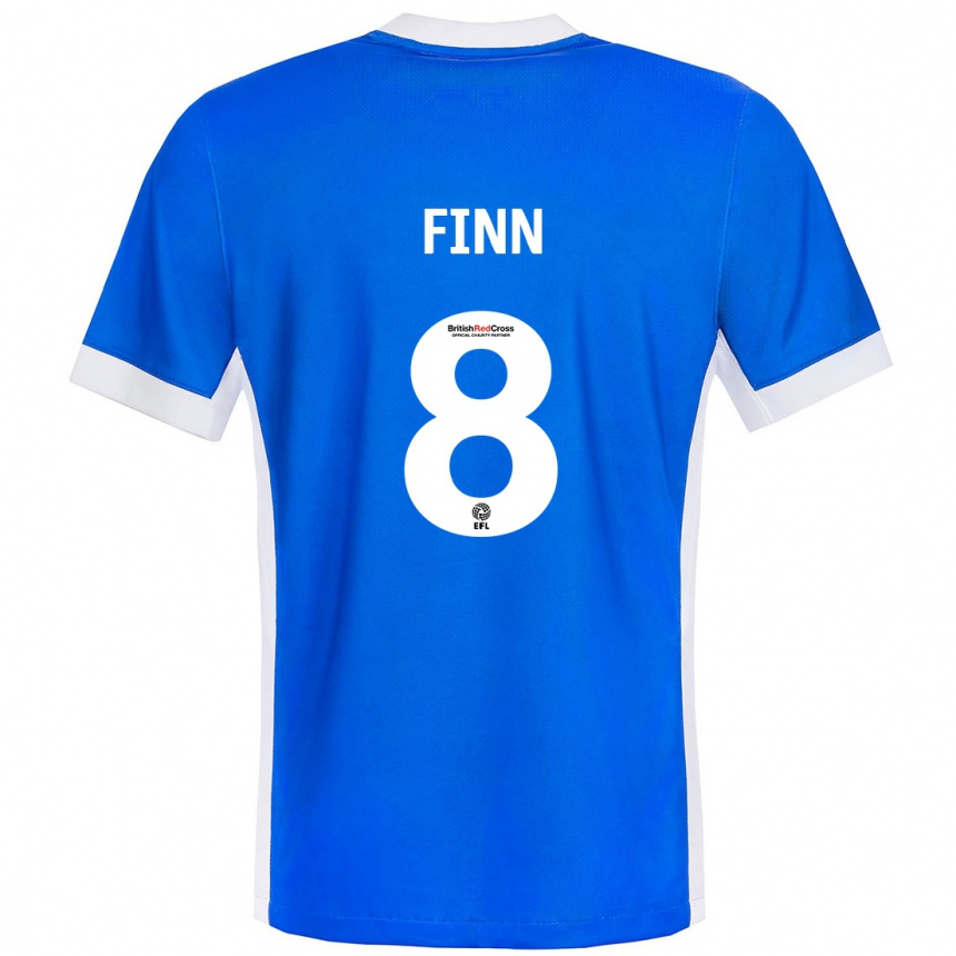 Kids Football Jamie Finn #8 Blue White Home Jersey 2024/25 T-Shirt Australia