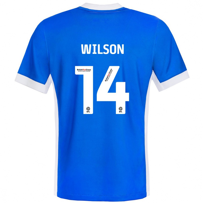 Kids Football Siobhan Wilson #14 Blue White Home Jersey 2024/25 T-Shirt Australia