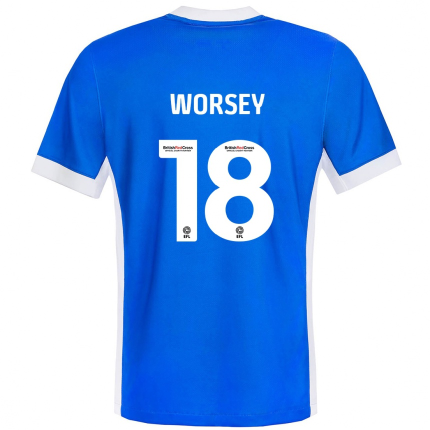 Kids Football Louanne Worsey #18 Blue White Home Jersey 2024/25 T-Shirt Australia