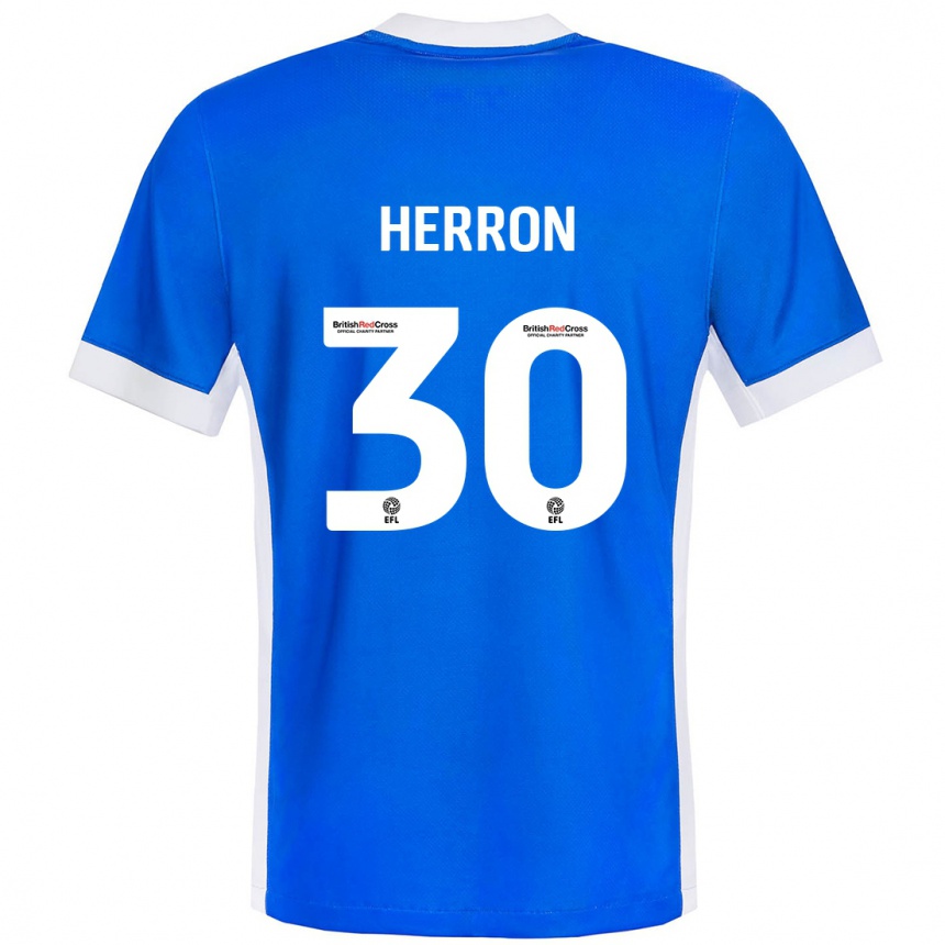 Kids Football Neve Herron #30 Blue White Home Jersey 2024/25 T-Shirt Australia