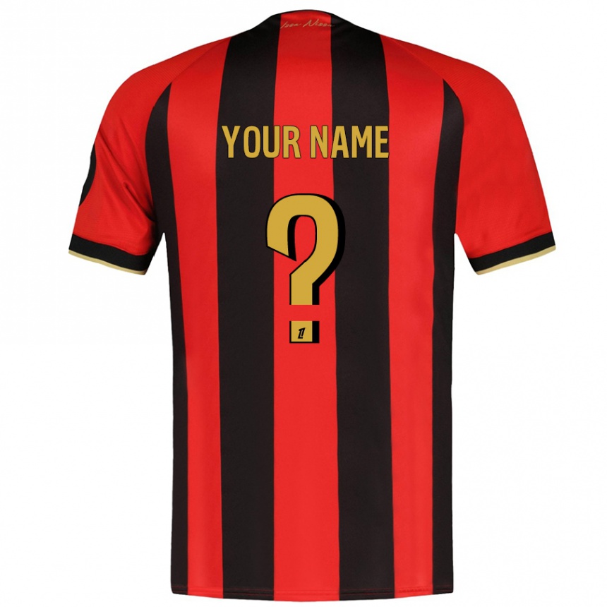 Kids Football Your Name #0 Red Black Home Jersey 2024/25 T-Shirt Australia