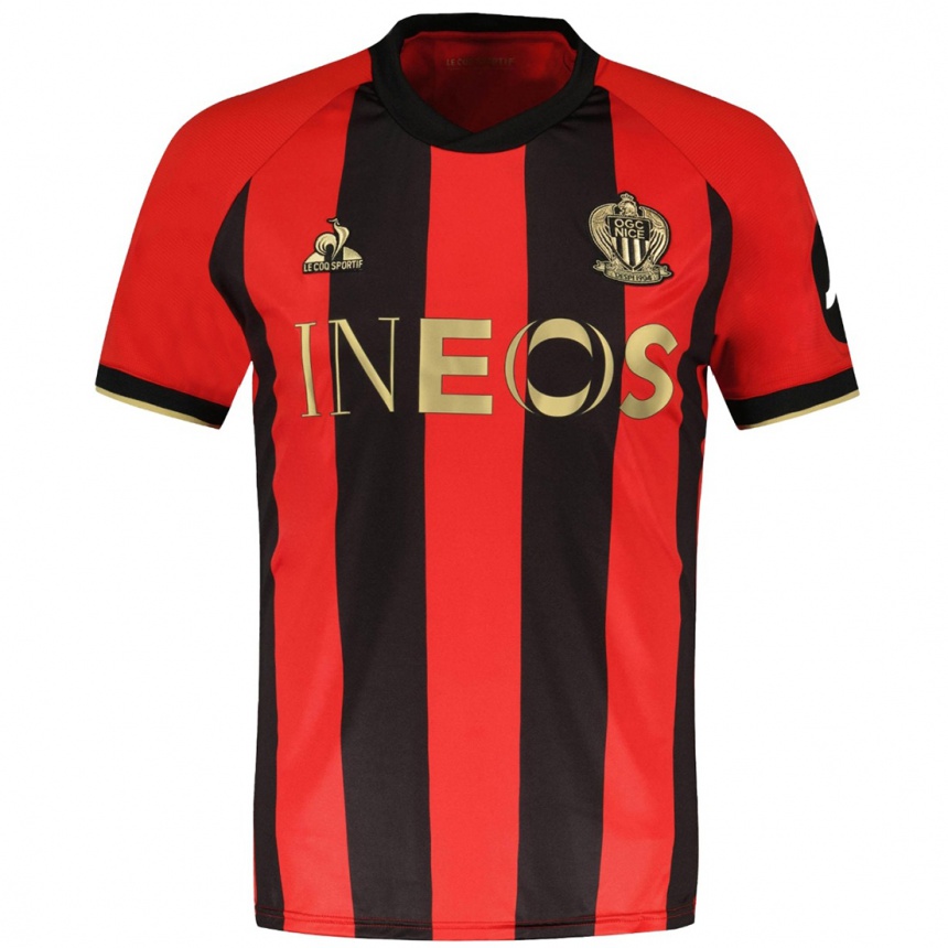 Kids Football Théo Bruyère #0 Red Black Home Jersey 2024/25 T-Shirt Australia