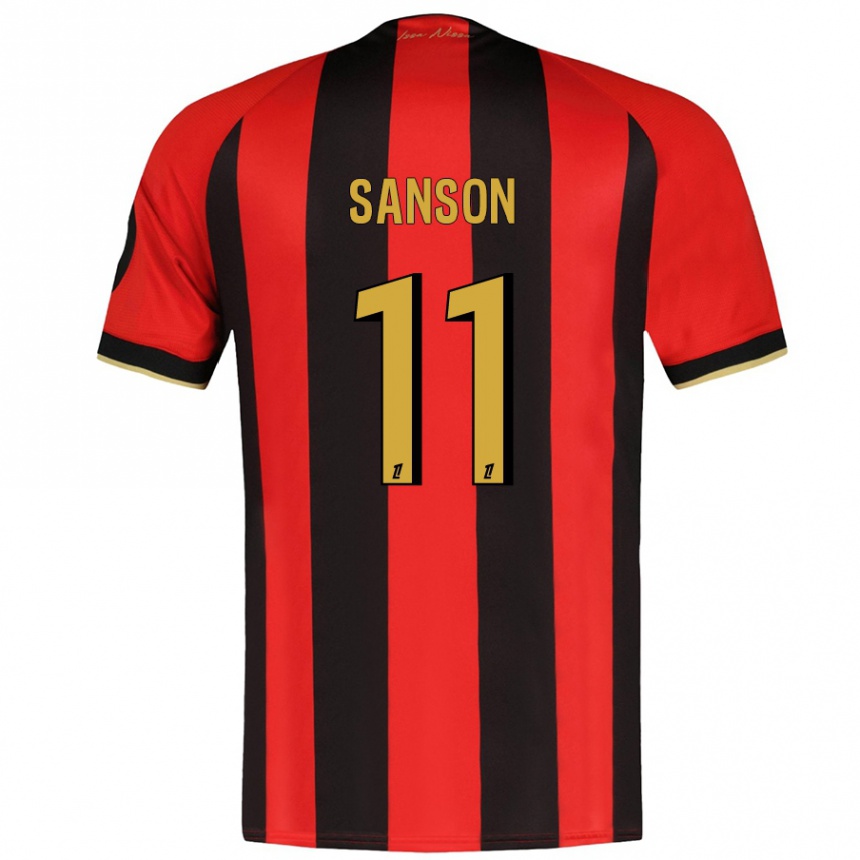 Kids Football Morgan Sanson #11 Red Black Home Jersey 2024/25 T-Shirt Australia