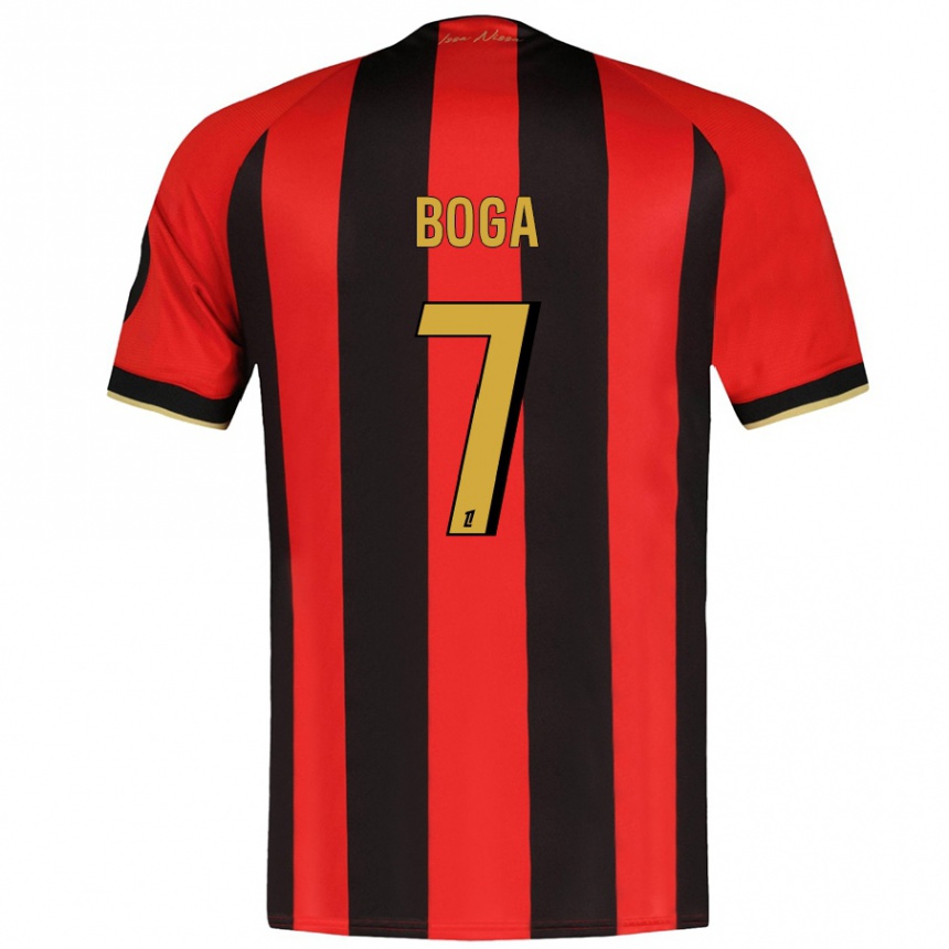 Kids Football Jérémie Boga #7 Red Black Home Jersey 2024/25 T-Shirt Australia