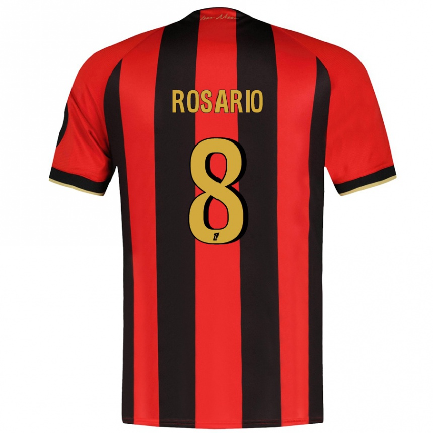 Kids Football Pablo Rosario #8 Red Black Home Jersey 2024/25 T-Shirt Australia