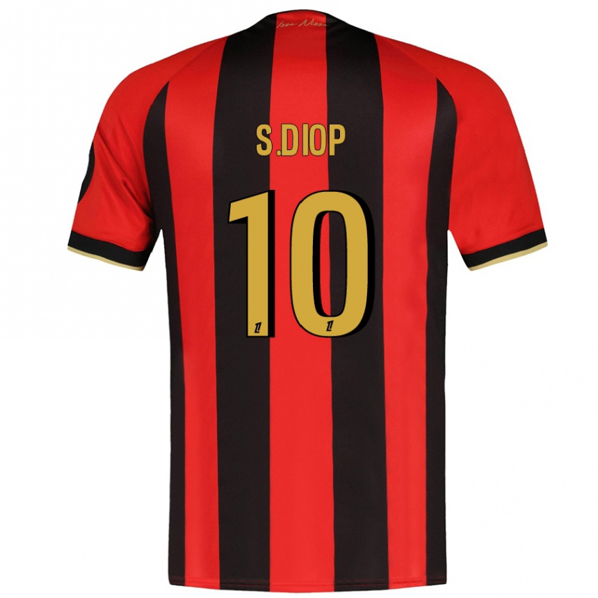 Kids Football Sofiane Diop #10 Red Black Home Jersey 2024/25 T-Shirt Australia