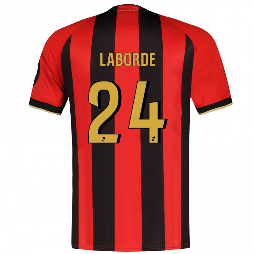 Kids Football Gaëtan Laborde #24 Red Black Home Jersey 2024/25 T-Shirt Australia