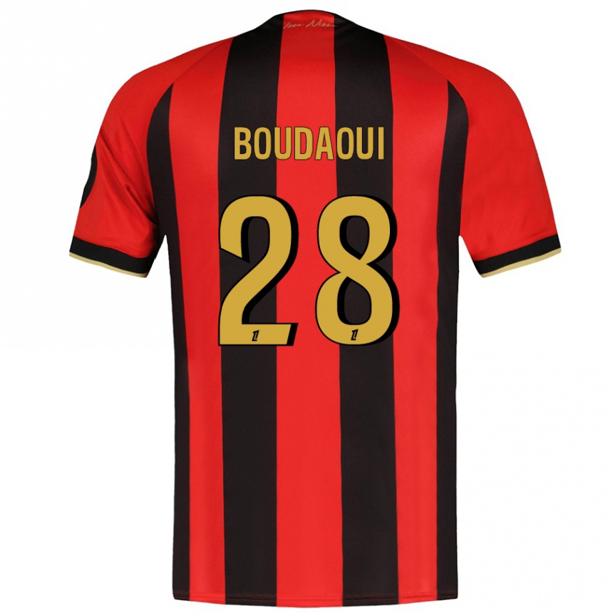 Kids Football Hicham Boudaoui #28 Red Black Home Jersey 2024/25 T-Shirt Australia