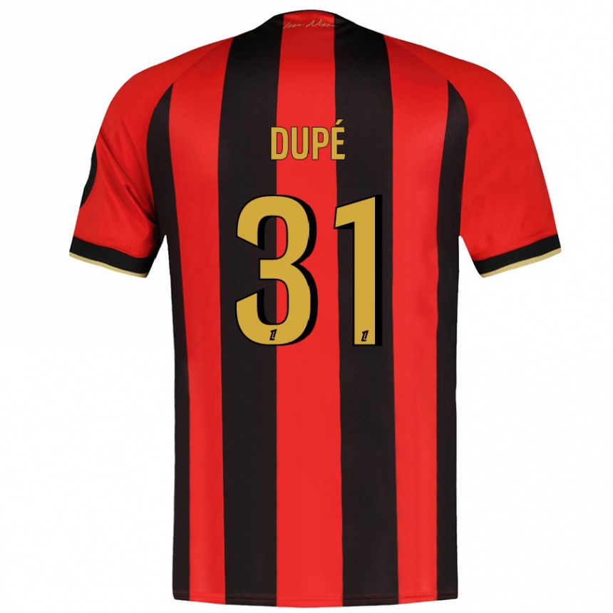 Kids Football Maxime Dupé #31 Red Black Home Jersey 2024/25 T-Shirt Australia