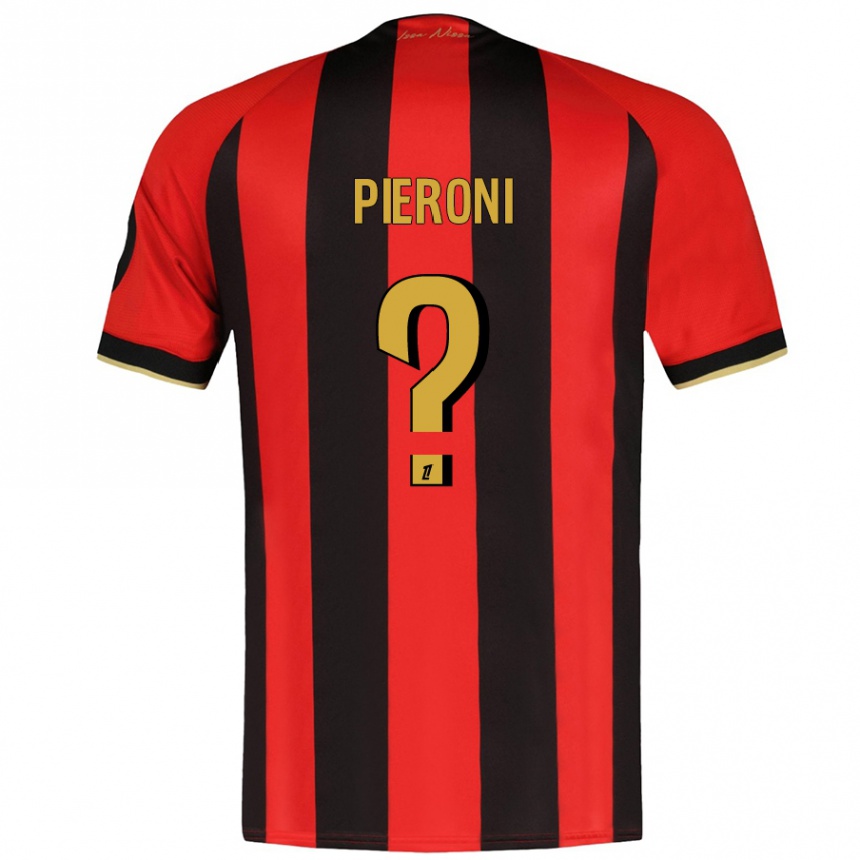 Kids Football Dorian Pieroni #0 Red Black Home Jersey 2024/25 T-Shirt Australia