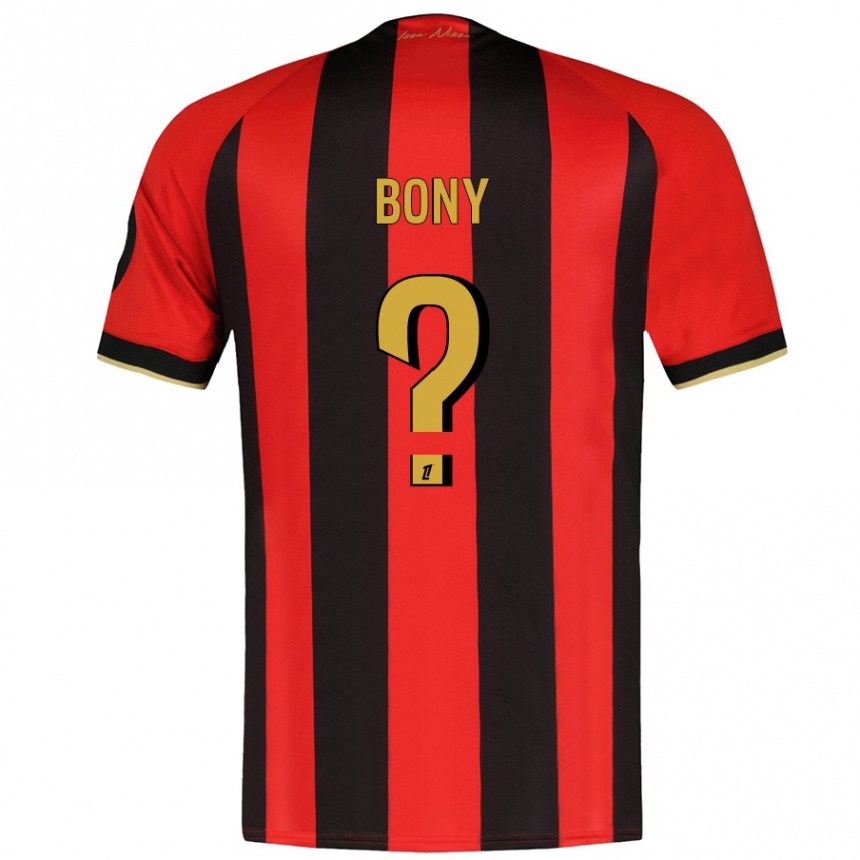 Kids Football Geoffroy Bony #0 Red Black Home Jersey 2024/25 T-Shirt Australia