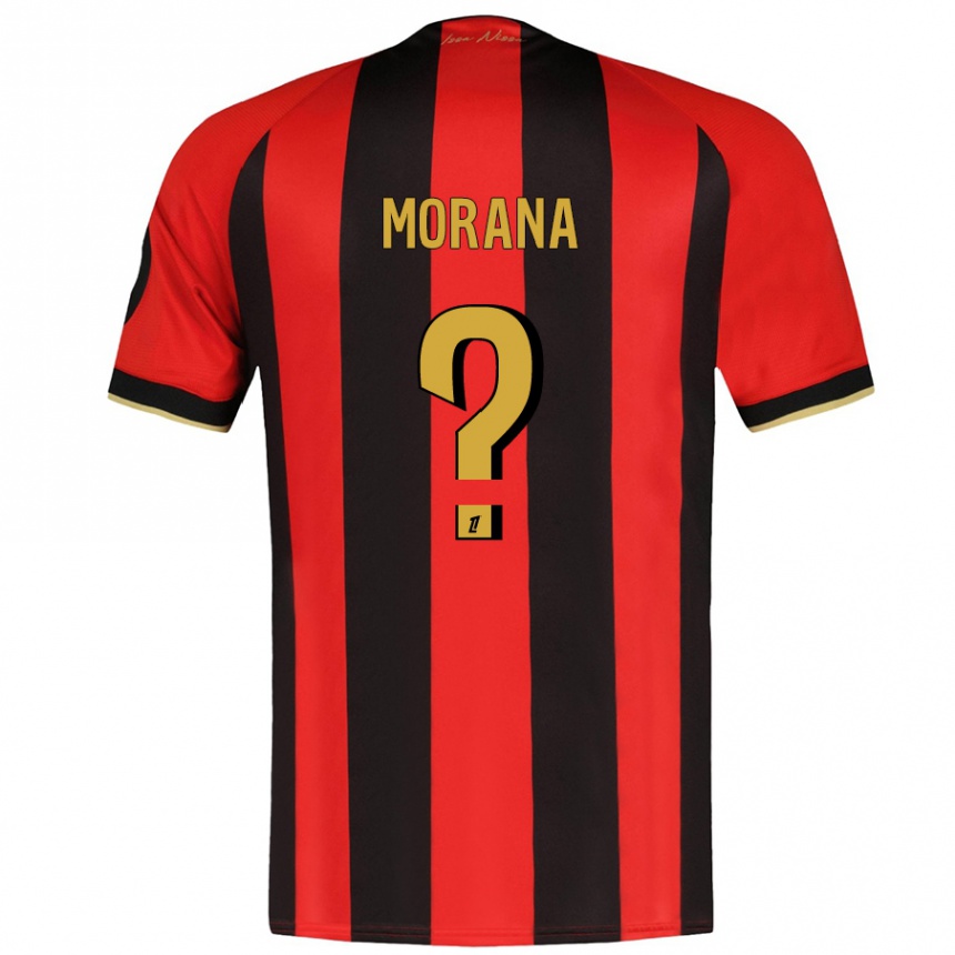 Kids Football Djelan Morana #0 Red Black Home Jersey 2024/25 T-Shirt Australia