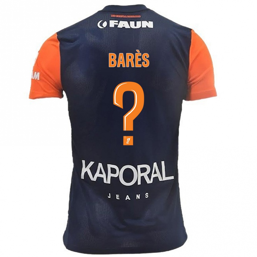 Kids Football Gabriel Barès #0 Navy Blue Orange Home Jersey 2024/25 T-Shirt Australia