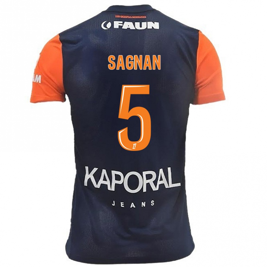 Kids Football Modibo Sagnan #5 Navy Blue Orange Home Jersey 2024/25 T-Shirt Australia