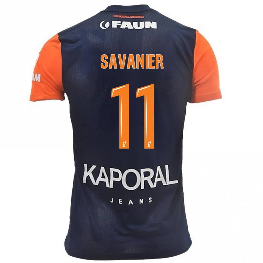 Kids Football Téji Savanier #11 Navy Blue Orange Home Jersey 2024/25 T-Shirt Australia