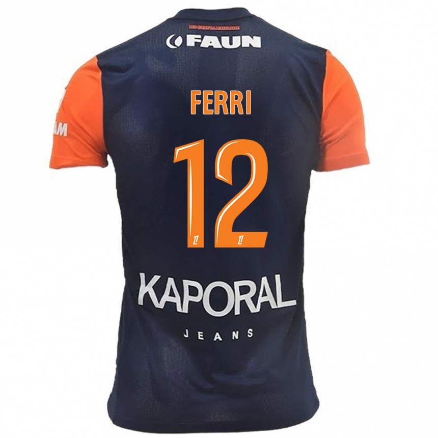 Kids Football Jordan Ferri #12 Navy Blue Orange Home Jersey 2024/25 T-Shirt Australia