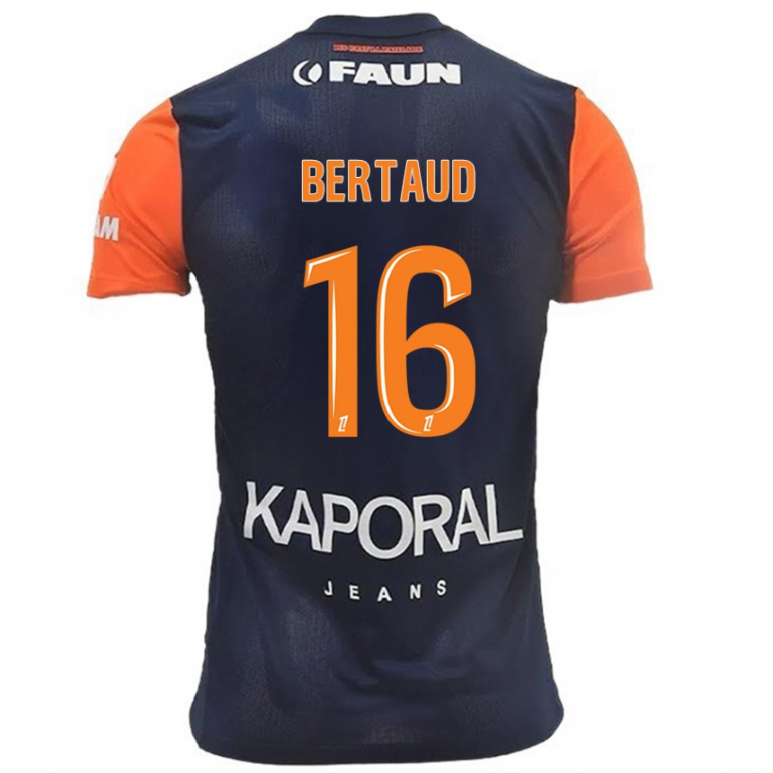 Kids Football Dimitry Bertaud #16 Navy Blue Orange Home Jersey 2024/25 T-Shirt Australia