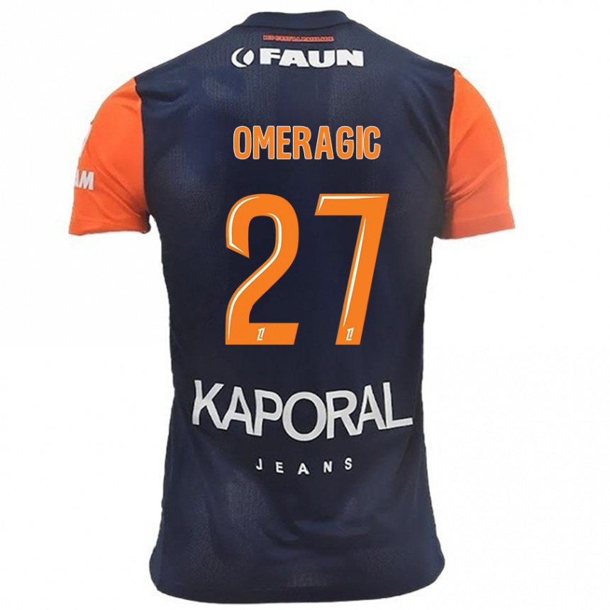 Kids Football Becir Omeragic #27 Navy Blue Orange Home Jersey 2024/25 T-Shirt Australia