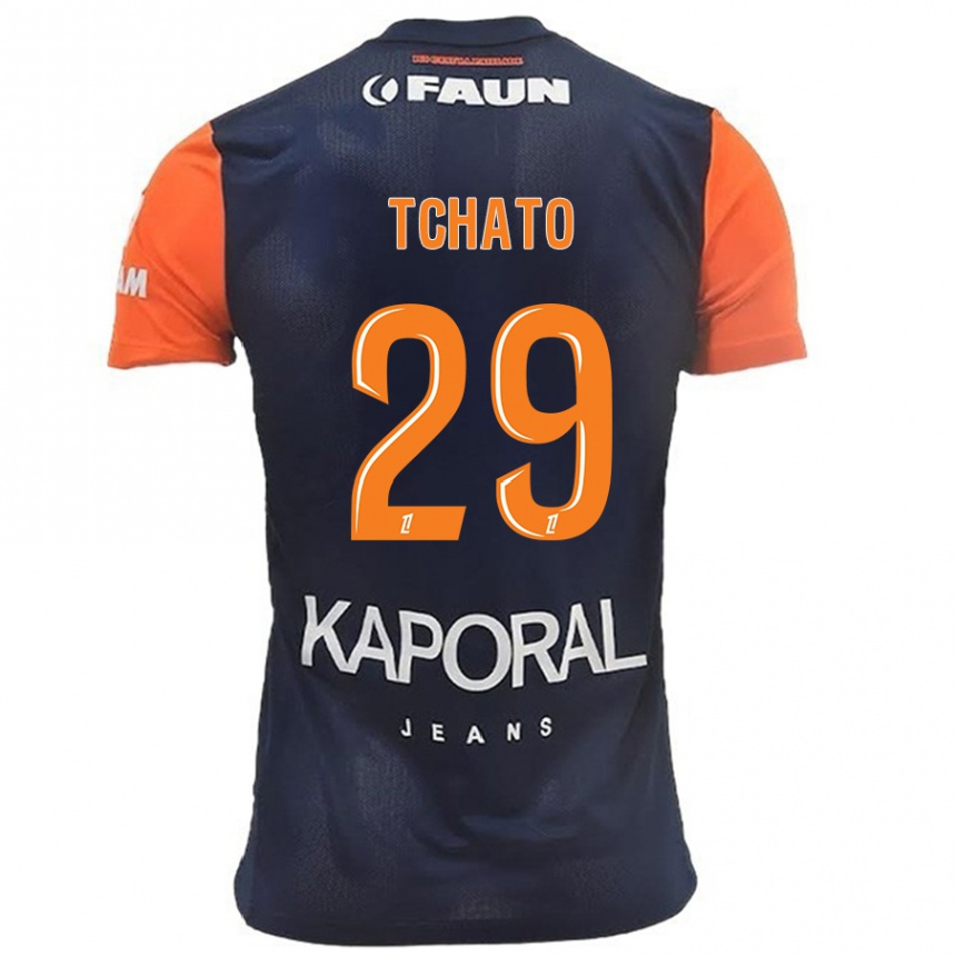 Kids Football Enzo Tchato #29 Navy Blue Orange Home Jersey 2024/25 T-Shirt Australia