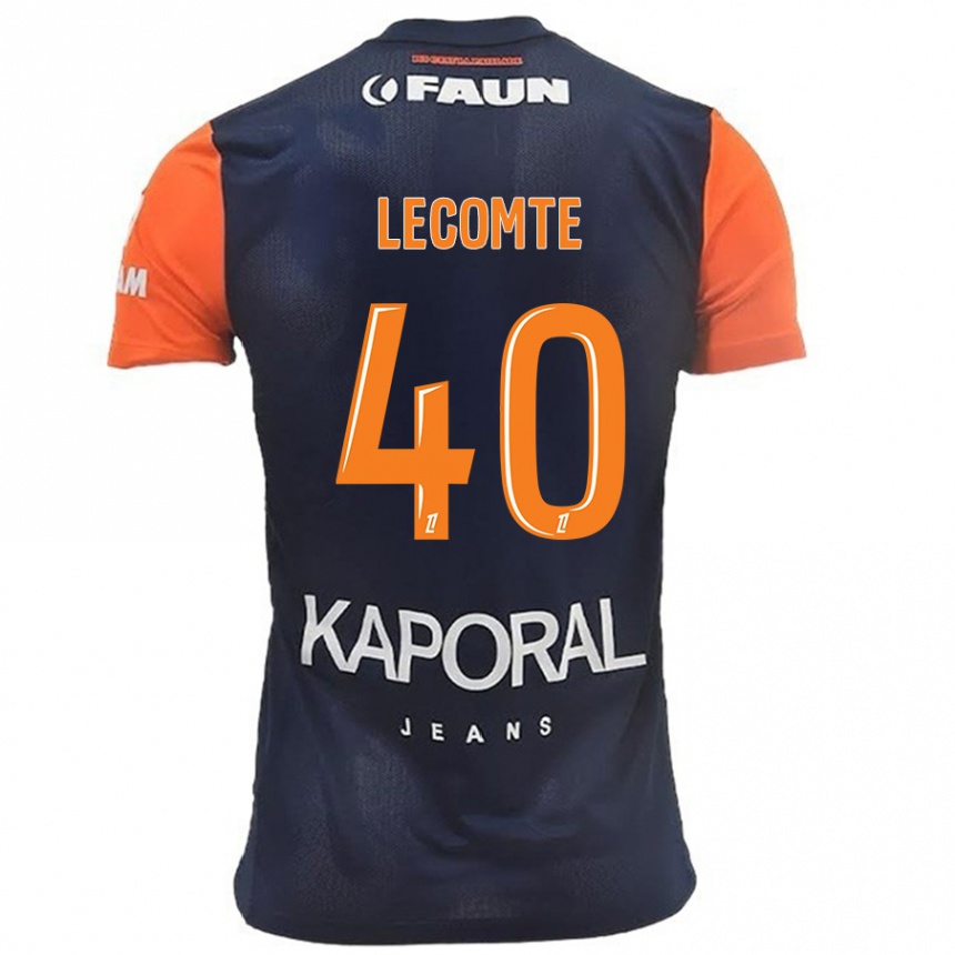 Kids Football Benjamin Lecomte #40 Navy Blue Orange Home Jersey 2024/25 T-Shirt Australia