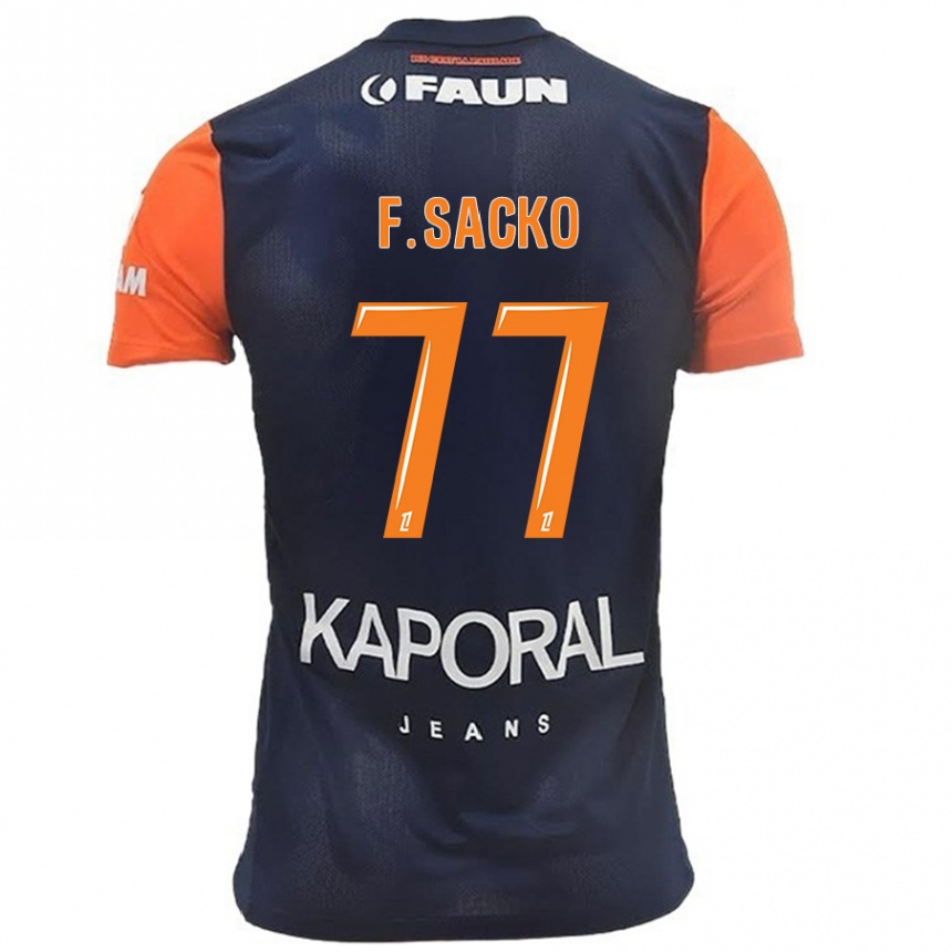 Kids Football Falaye Sacko #77 Navy Blue Orange Home Jersey 2024/25 T-Shirt Australia