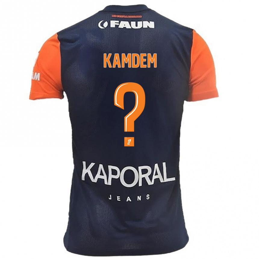 Kids Football Kevin Kamdem #0 Navy Blue Orange Home Jersey 2024/25 T-Shirt Australia