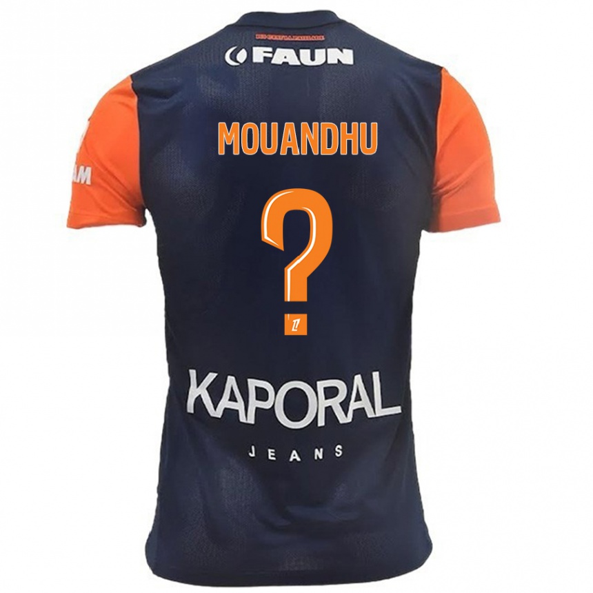 Kids Football Ali Mouandhu #0 Navy Blue Orange Home Jersey 2024/25 T-Shirt Australia