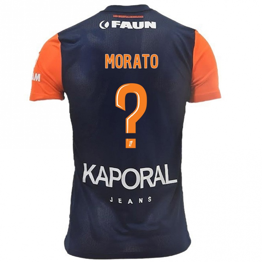 Kids Football Pablo Morato #0 Navy Blue Orange Home Jersey 2024/25 T-Shirt Australia