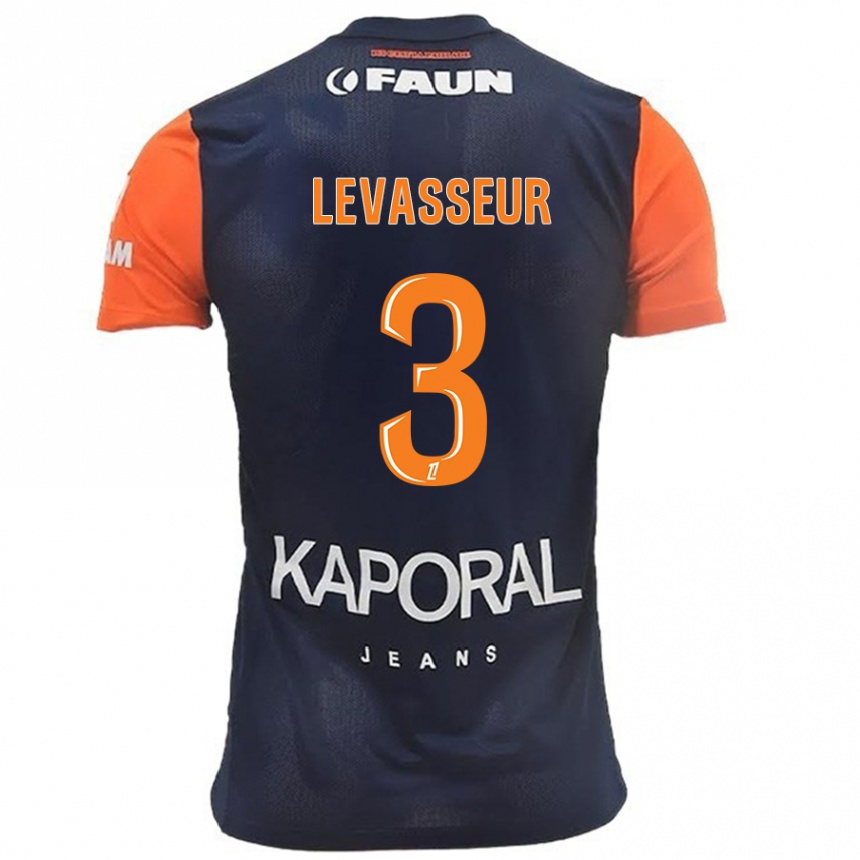 Kids Football Marie Levasseur #3 Navy Blue Orange Home Jersey 2024/25 T-Shirt Australia