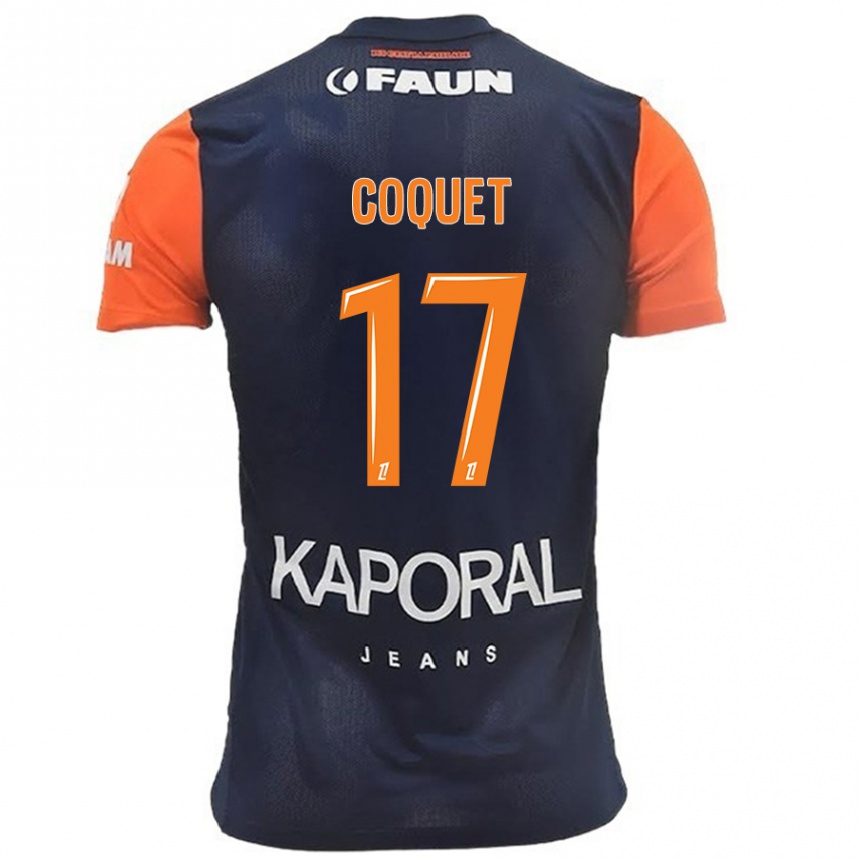 Kids Football Judith Coquet #17 Navy Blue Orange Home Jersey 2024/25 T-Shirt Australia