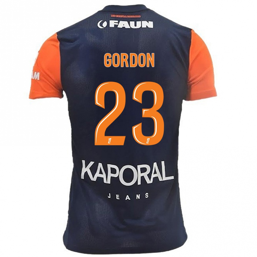 Kids Football Sh'nia Gordon #23 Navy Blue Orange Home Jersey 2024/25 T-Shirt Australia