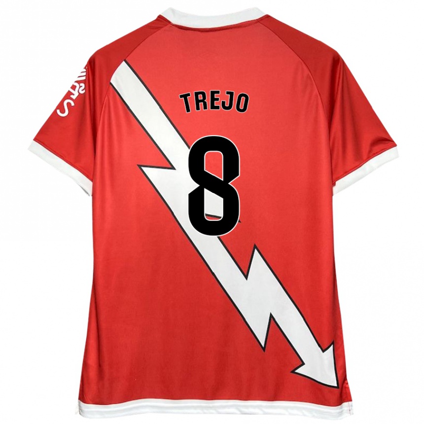 Kids Football Óscar Trejo #8 White Red Home Jersey 2024/25 T-Shirt Australia