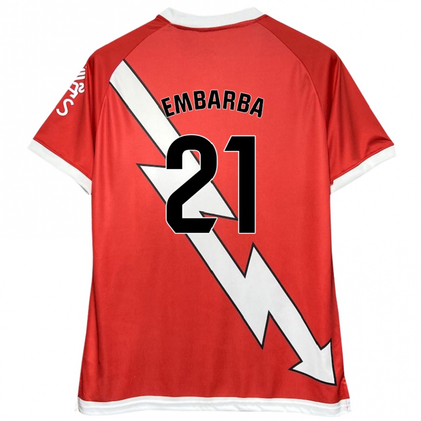 Kids Football Adrián Embarba #21 White Red Home Jersey 2024/25 T-Shirt Australia