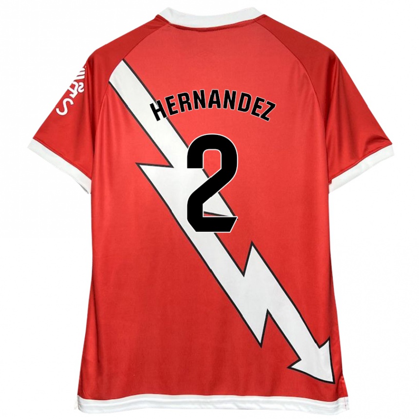 Kids Football Marco Hernández #2 White Red Home Jersey 2024/25 T-Shirt Australia