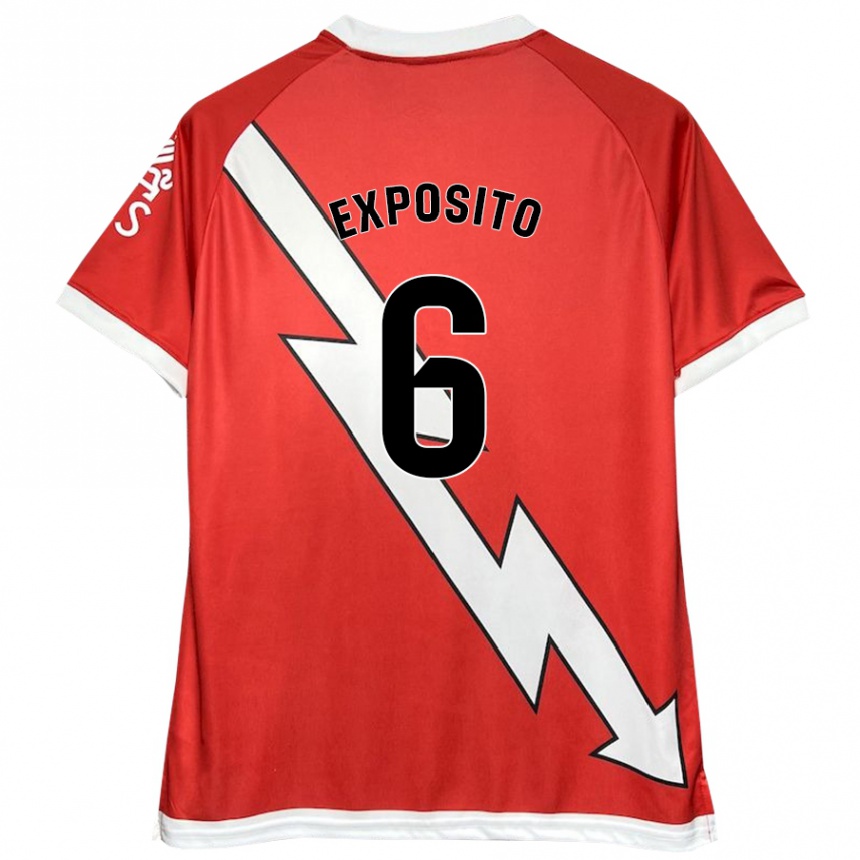 Kids Football Álvaro Expósito #6 White Red Home Jersey 2024/25 T-Shirt Australia