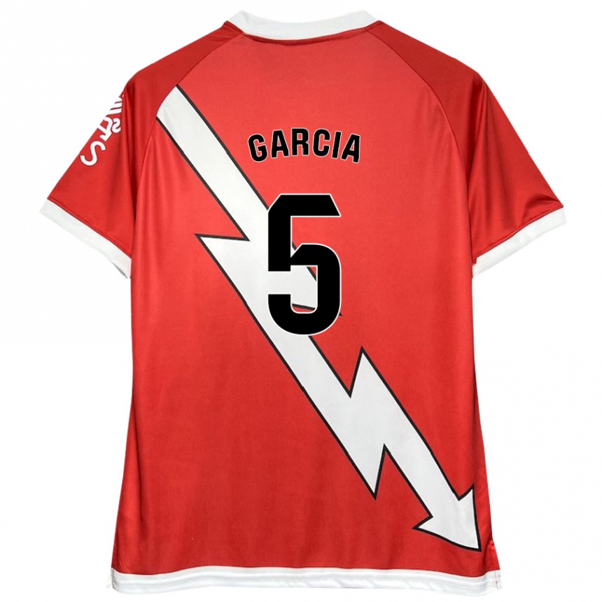 Kids Football Miguel García #5 White Red Home Jersey 2024/25 T-Shirt Australia