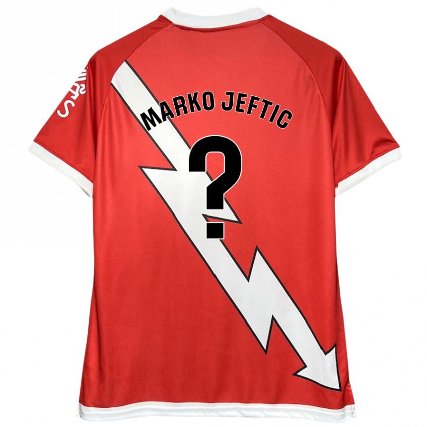 Kids Football Marko Jeftic #0 White Red Home Jersey 2024/25 T-Shirt Australia