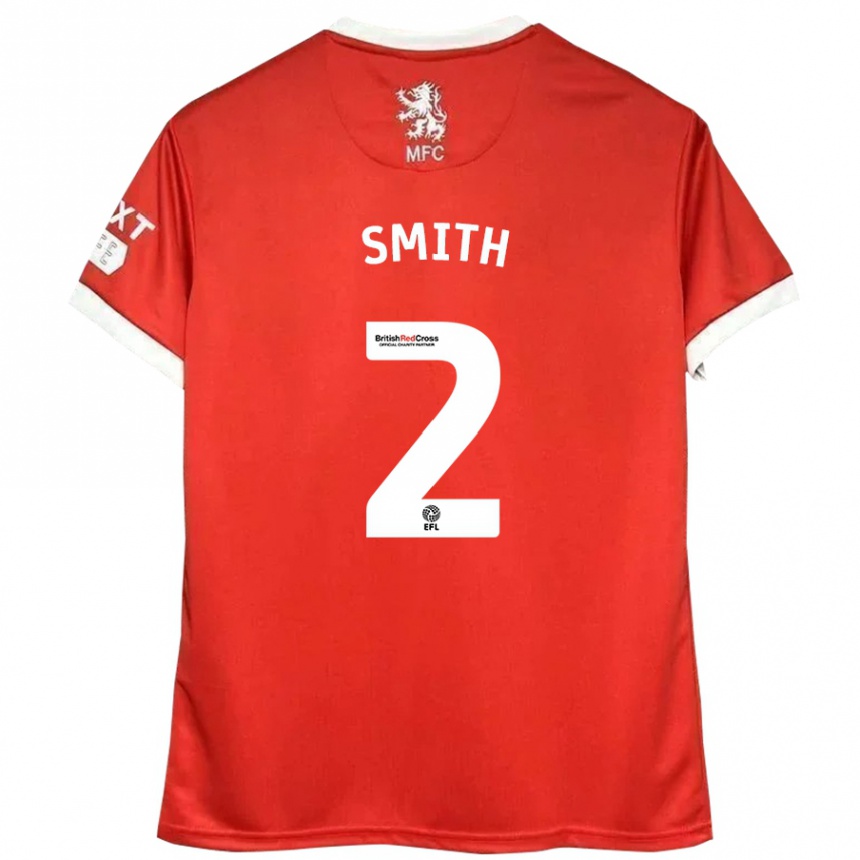 Kids Football Tommy Smith #2 Red White Home Jersey 2024/25 T-Shirt Australia