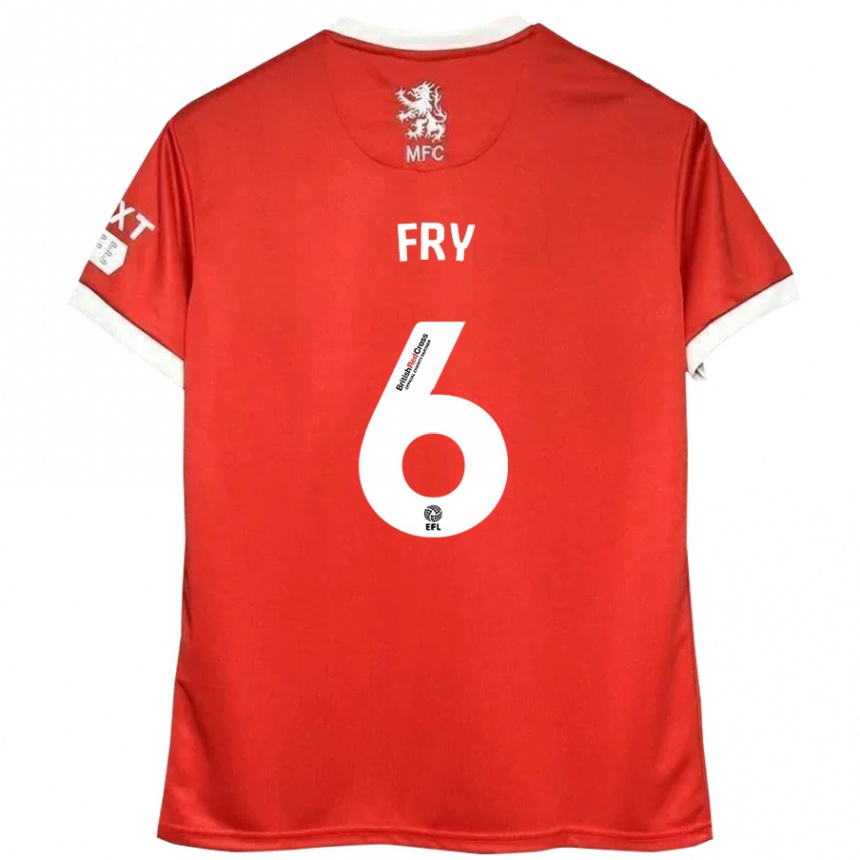 Kids Football Dael Fry #6 Red White Home Jersey 2024/25 T-Shirt Australia