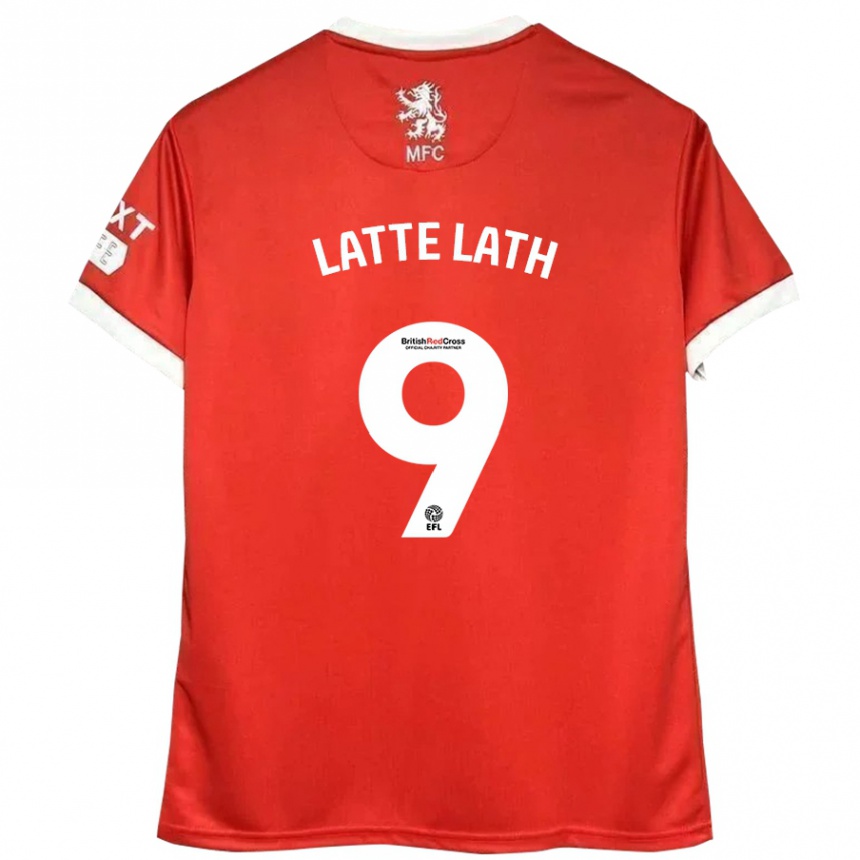 Kids Football Emmanuel Latte Lath #9 Red White Home Jersey 2024/25 T-Shirt Australia