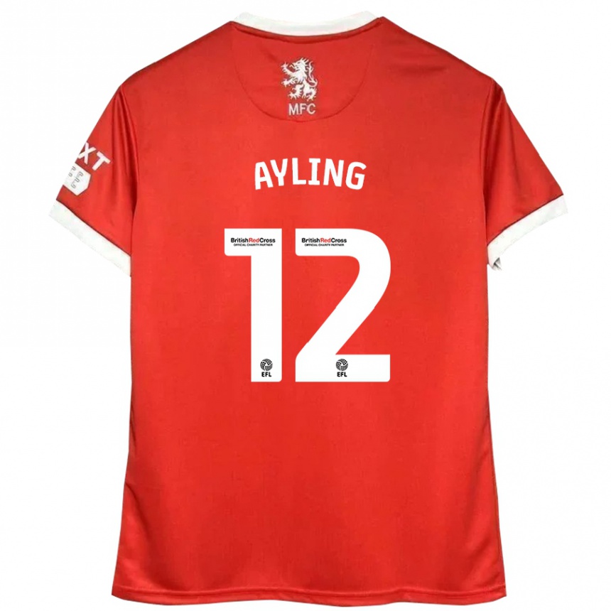 Kids Football Luke Ayling #12 Red White Home Jersey 2024/25 T-Shirt Australia