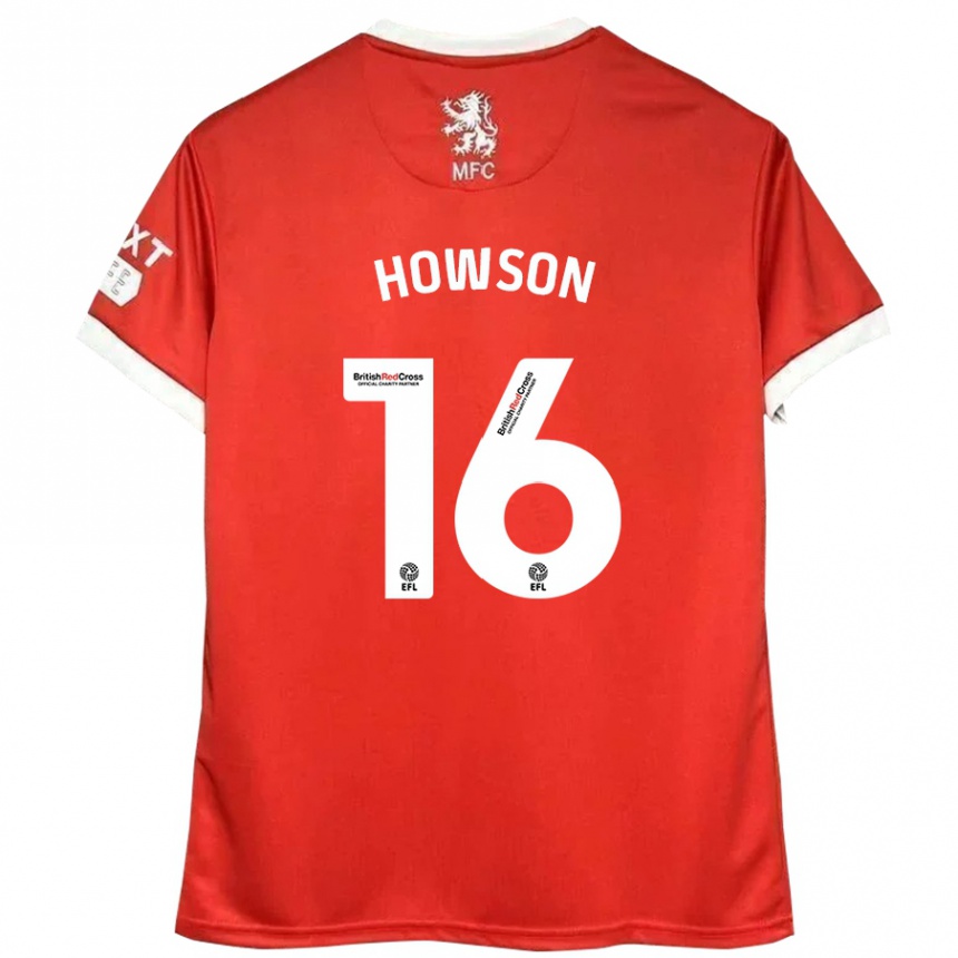 Kids Football Jonathan Howson #16 Red White Home Jersey 2024/25 T-Shirt Australia