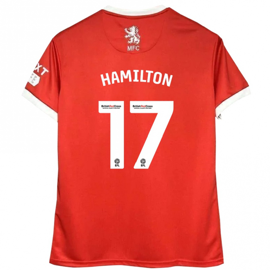 Kids Football Micah Hamilton #17 Red White Home Jersey 2024/25 T-Shirt Australia