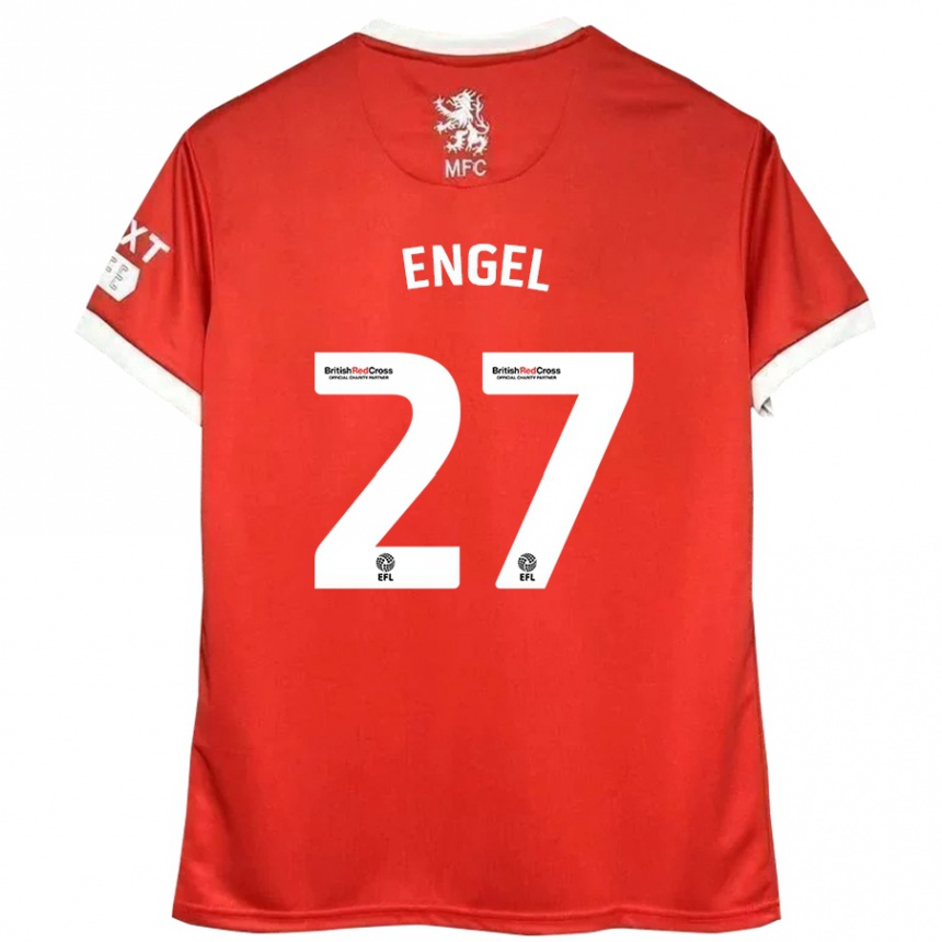 Kids Football Lukas Engel #27 Red White Home Jersey 2024/25 T-Shirt Australia