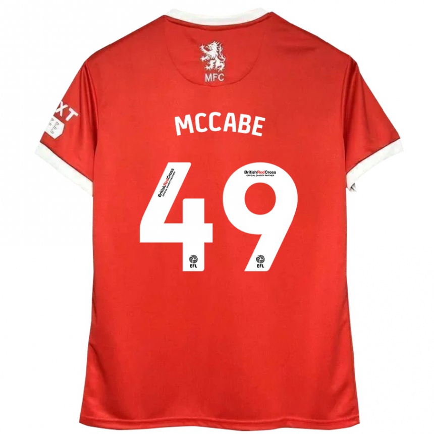 Kids Football Law Mccabe #49 Red White Home Jersey 2024/25 T-Shirt Australia