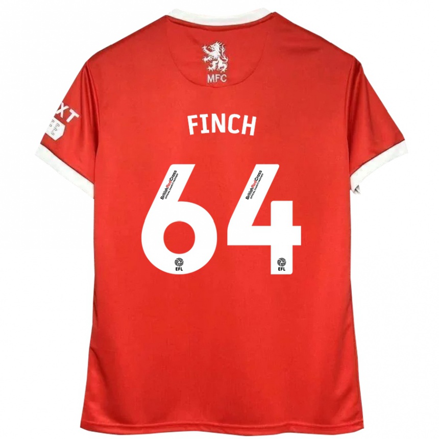 Kids Football Sonny Finch #64 Red White Home Jersey 2024/25 T-Shirt Australia