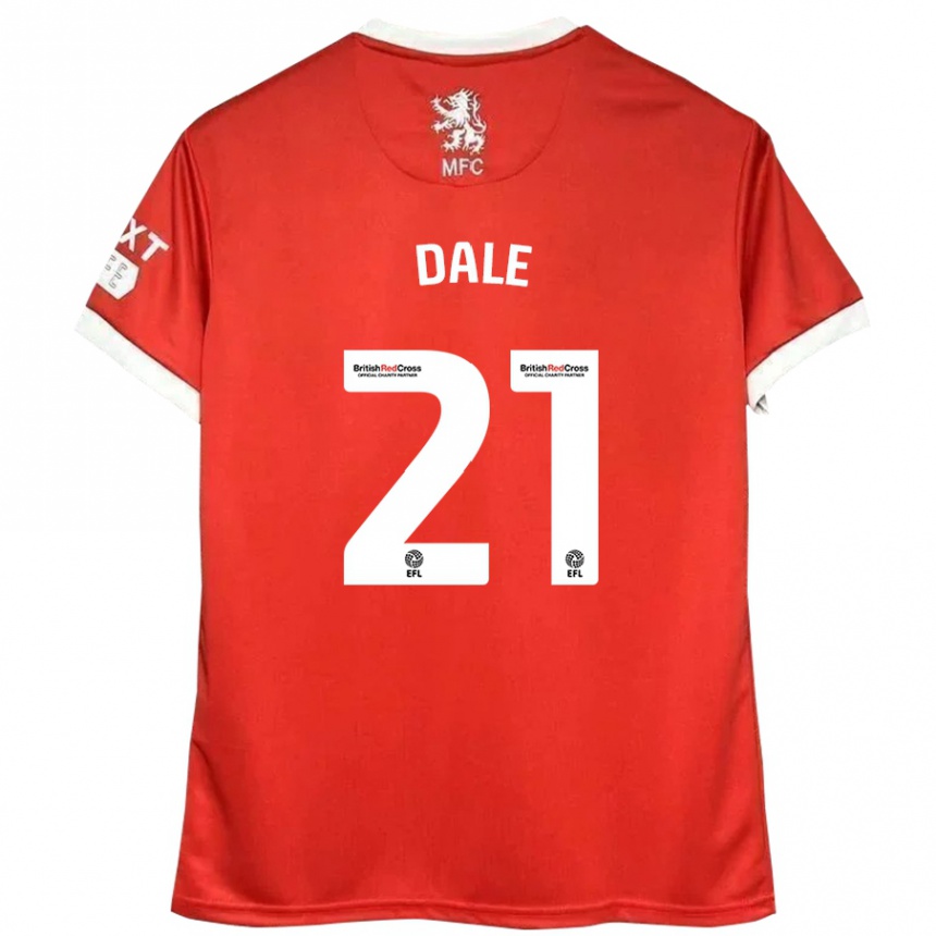 Kids Football Faye Dale #21 Red White Home Jersey 2024/25 T-Shirt Australia