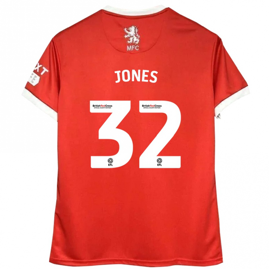 Kids Football Jamie Jones #32 Red White Home Jersey 2024/25 T-Shirt Australia