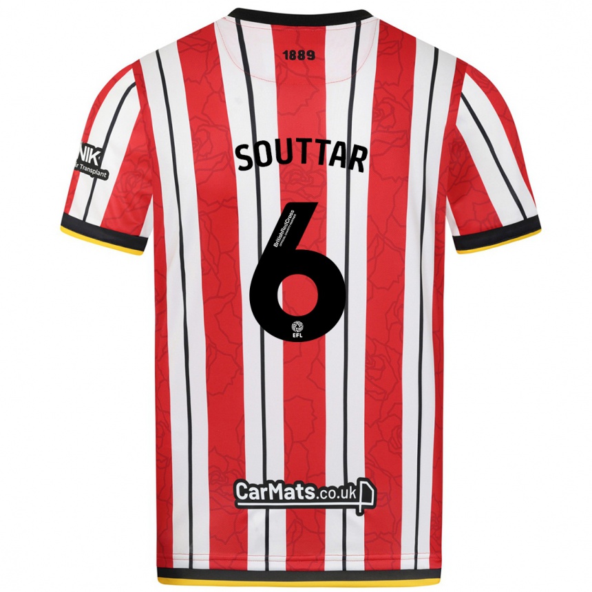 Kids Football Harry Souttar #6 Red White Stripes Home Jersey 2024/25 T-Shirt Australia