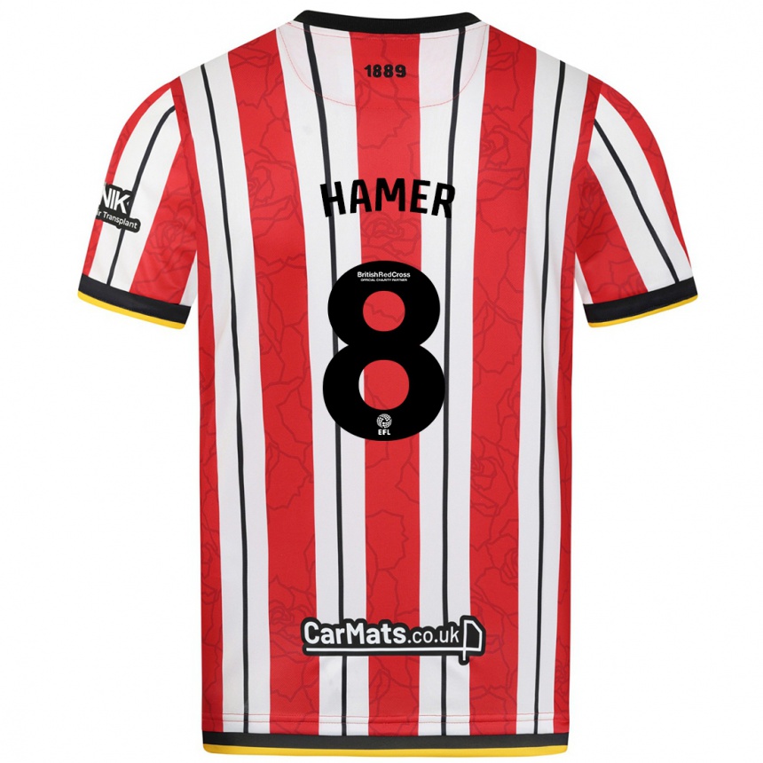 Kids Football Gustavo Hamer #8 Red White Stripes Home Jersey 2024/25 T-Shirt Australia